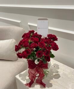 Red Ribbon Vase