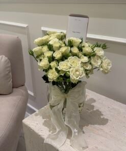 White Ribbon Vase