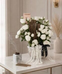 Alternative view of Flowers & Oud Vase (White)